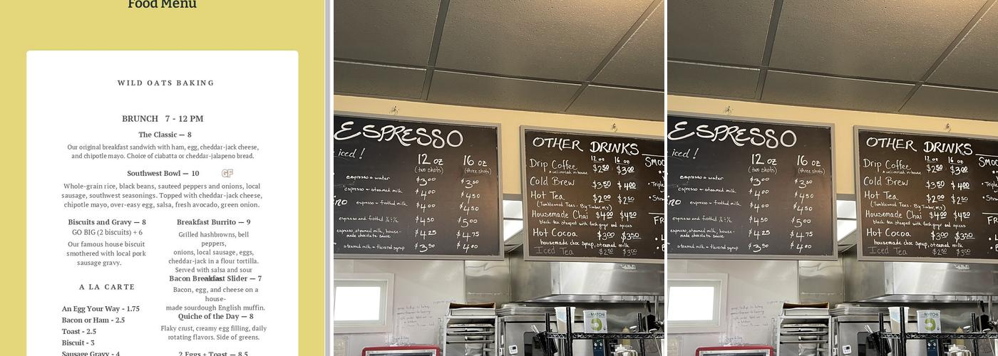 Wild Oats Baking Menu