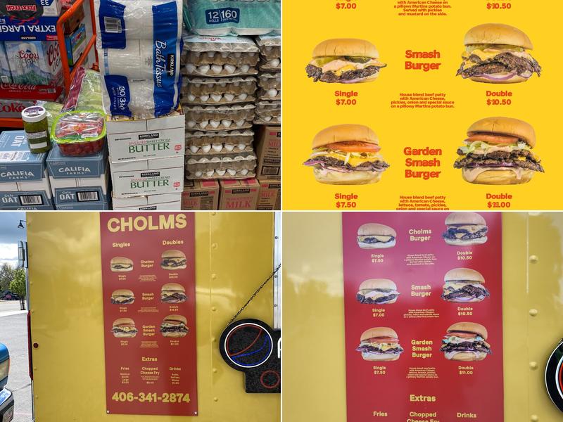 Cholms Burger Menu