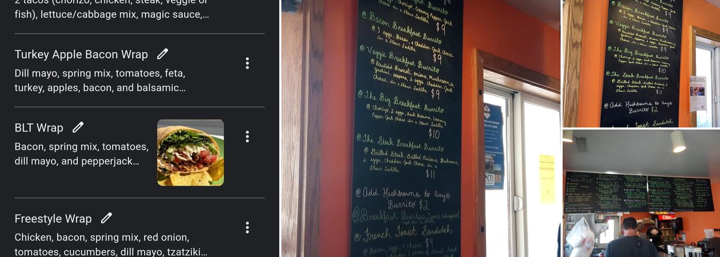 The Uphill Grill Menu