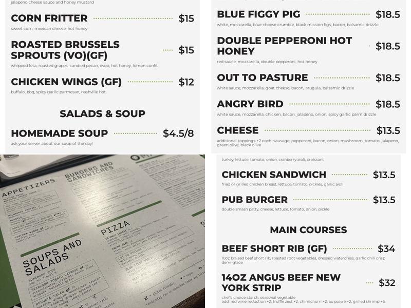 Fork & Fable Crafthouse Menu