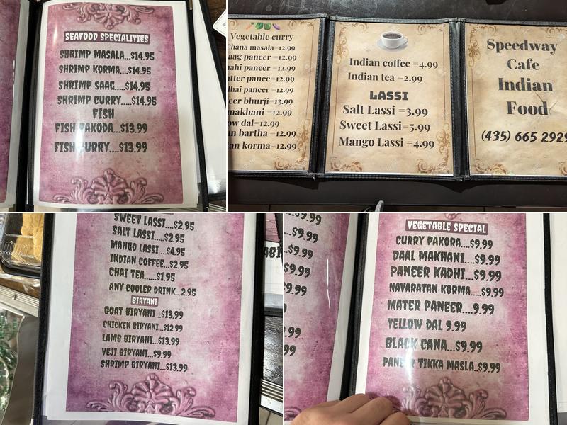 Indian restaurant Menu