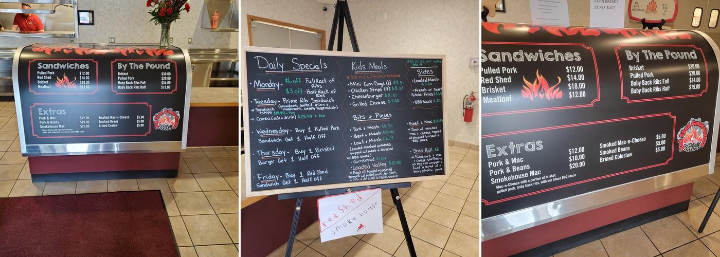 The Red Shed Smokehouse Menu
