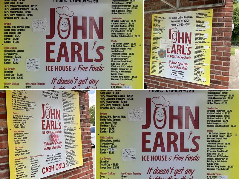 John earls Menu