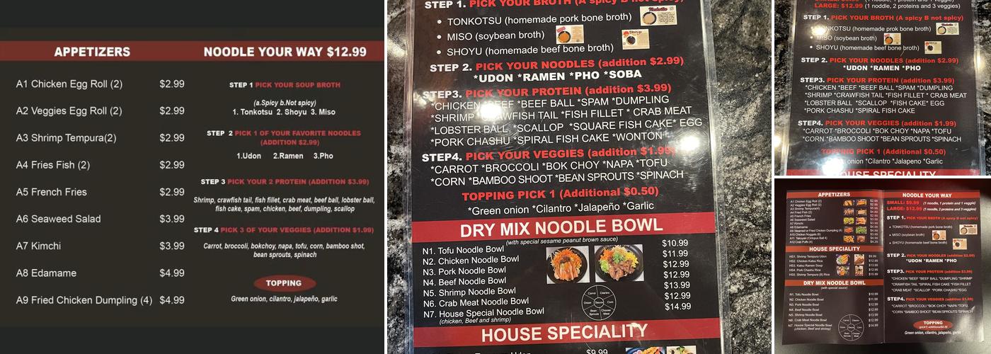 Noodle Plus Menu