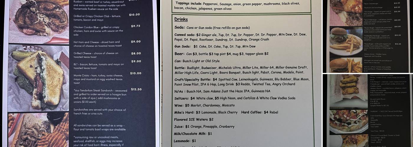 Picklebellies Pub Menu