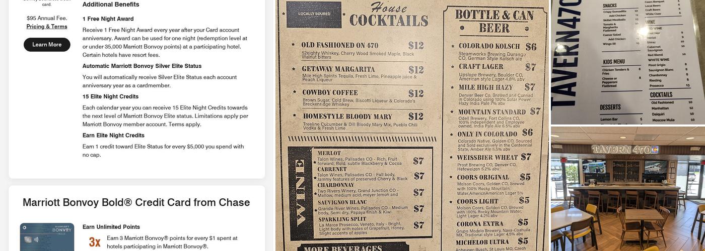 Tavern 470 Menu