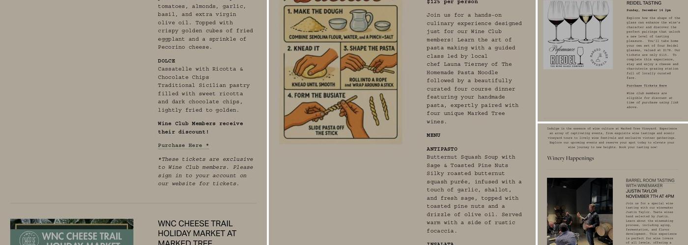 Marked Tree Vineyard Menu