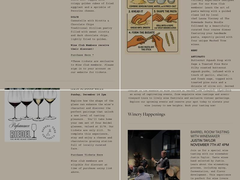 Marked Tree Vineyard Menu