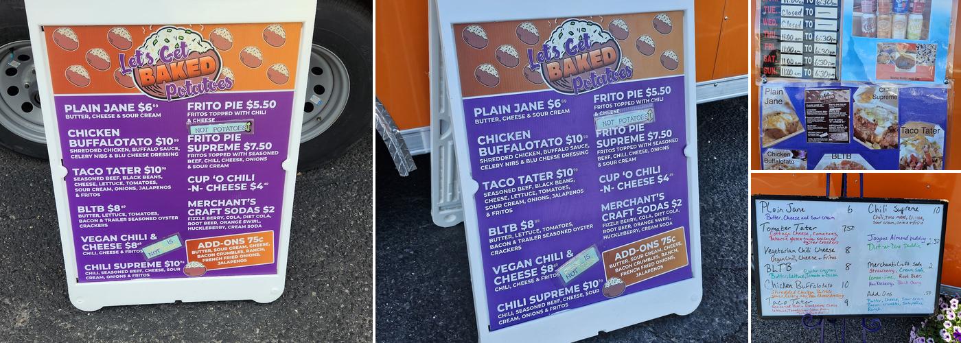 Let's Get Baked Potatoes Menu