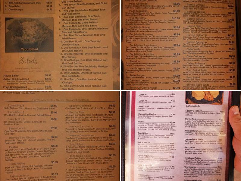 Molcajete Menu