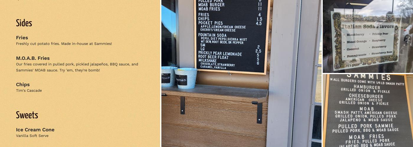 Sammies Burger Joint Menu