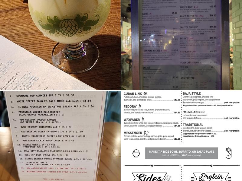 Crafted the Art of the Taco Mebane Menu