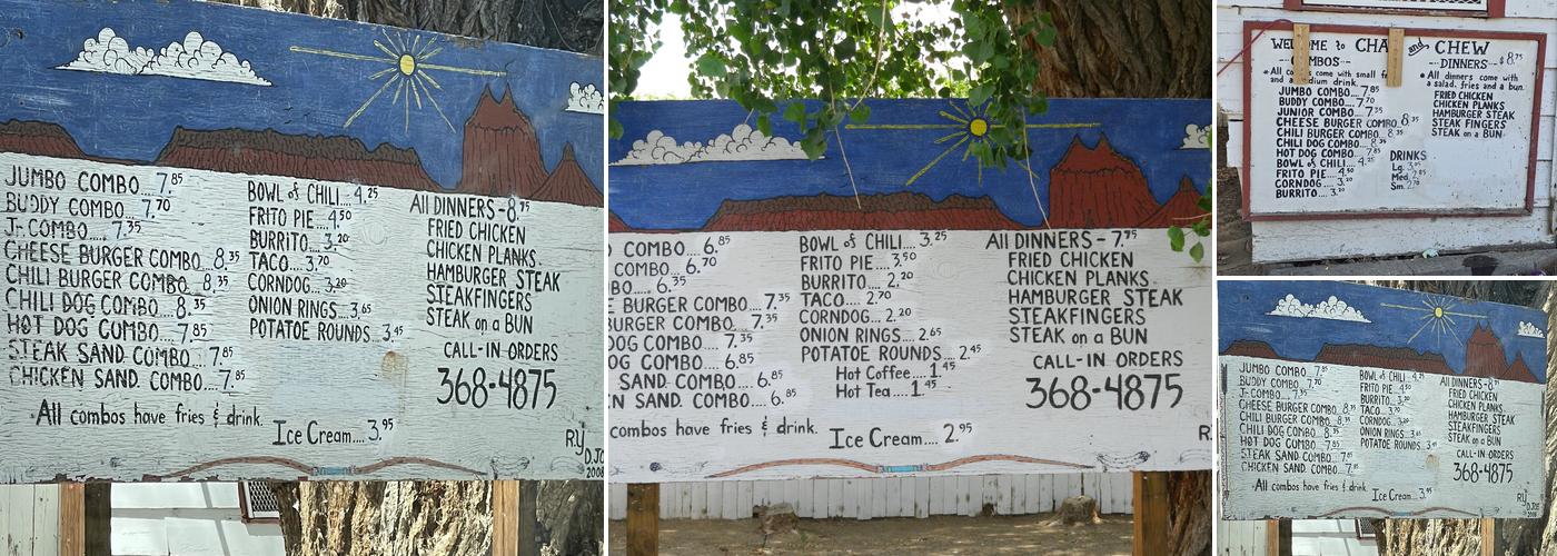 Chat & Chew Menu