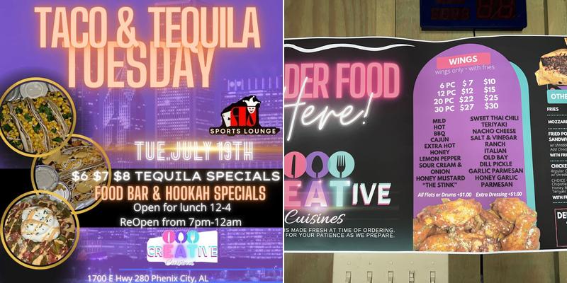 CrEATive Cuisines and Catering Menu