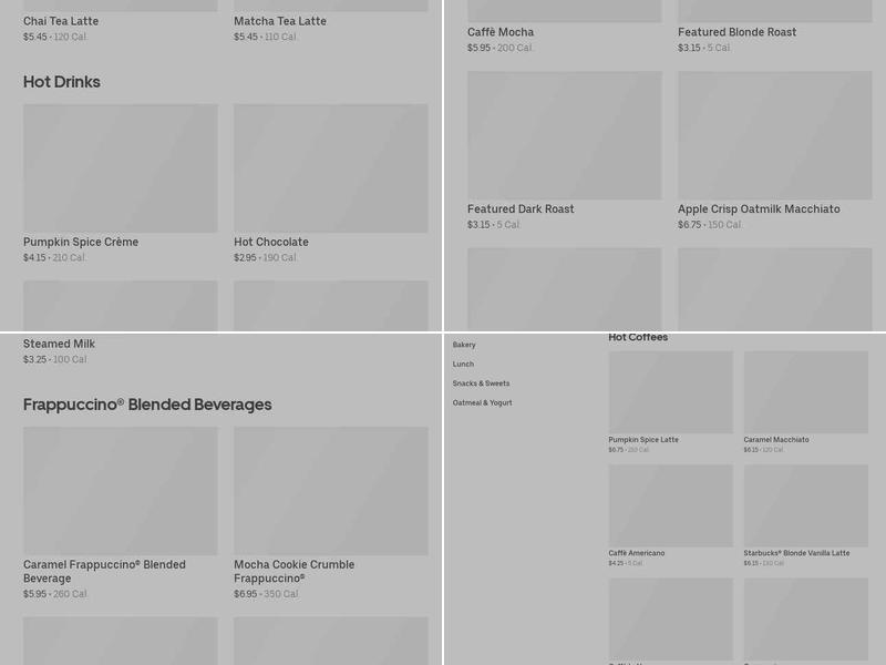 Starbucks Menu