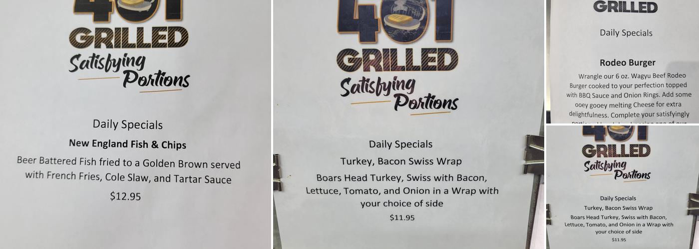 401 Grilled Menu