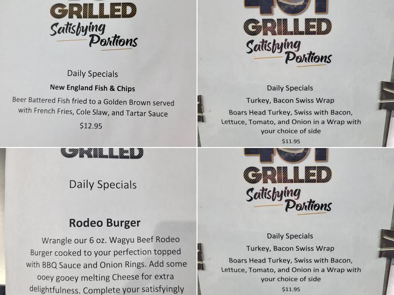 401 Grilled Menu