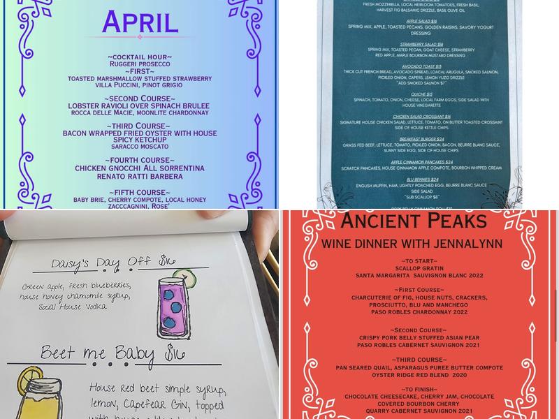 Blu Farm to Table Menu