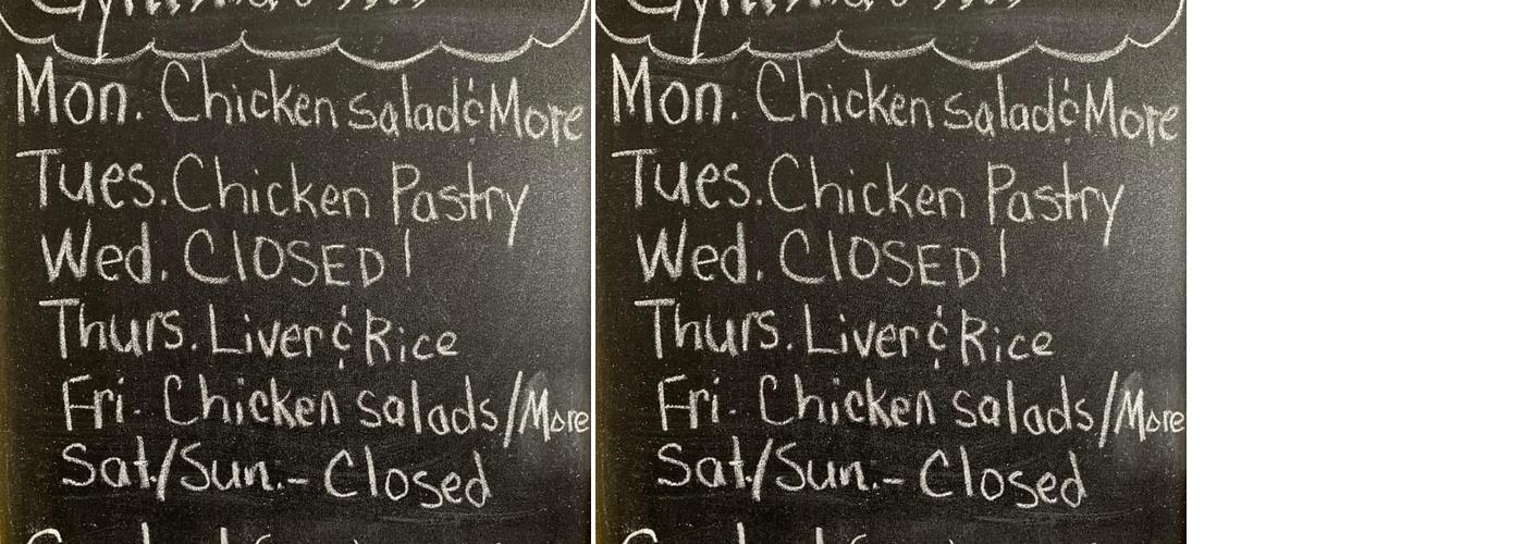 Cynthia’s Kitchen! Menu