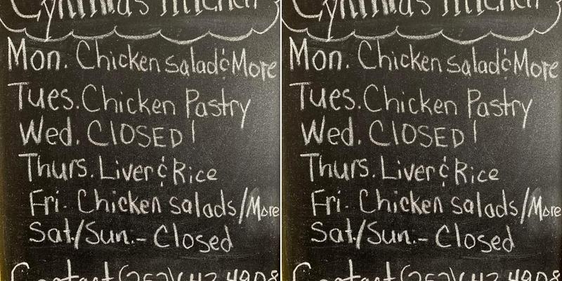 Cynthia’s Kitchen! Menu