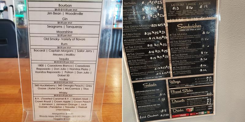 Monkey N' Around Pizza Menu