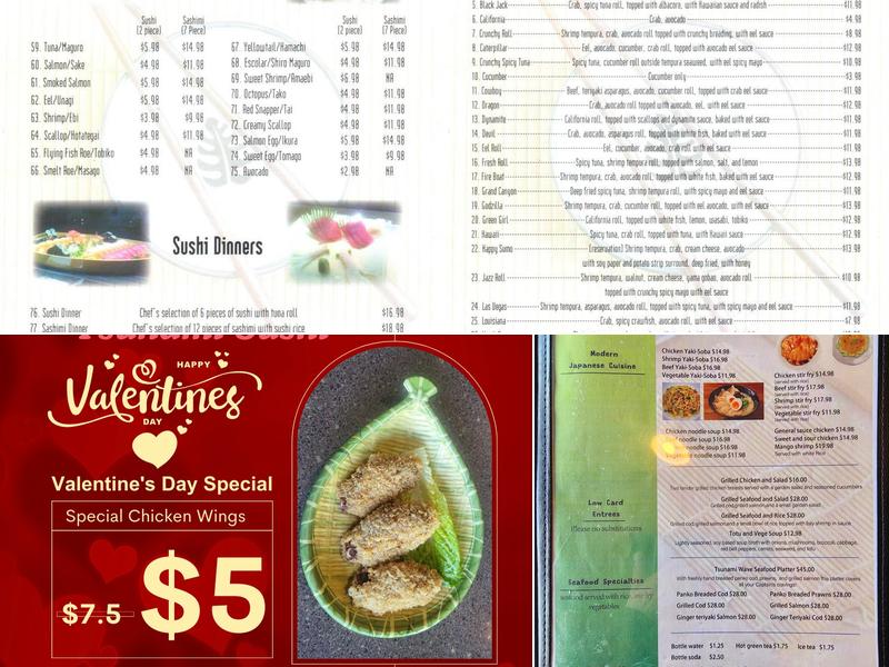 Tsunami Sushi Menu