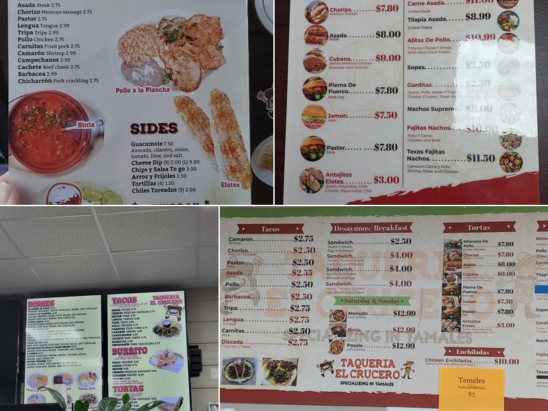 Taqueria El Crucero Menu