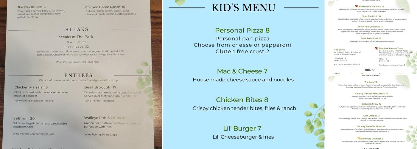 The Park Menu