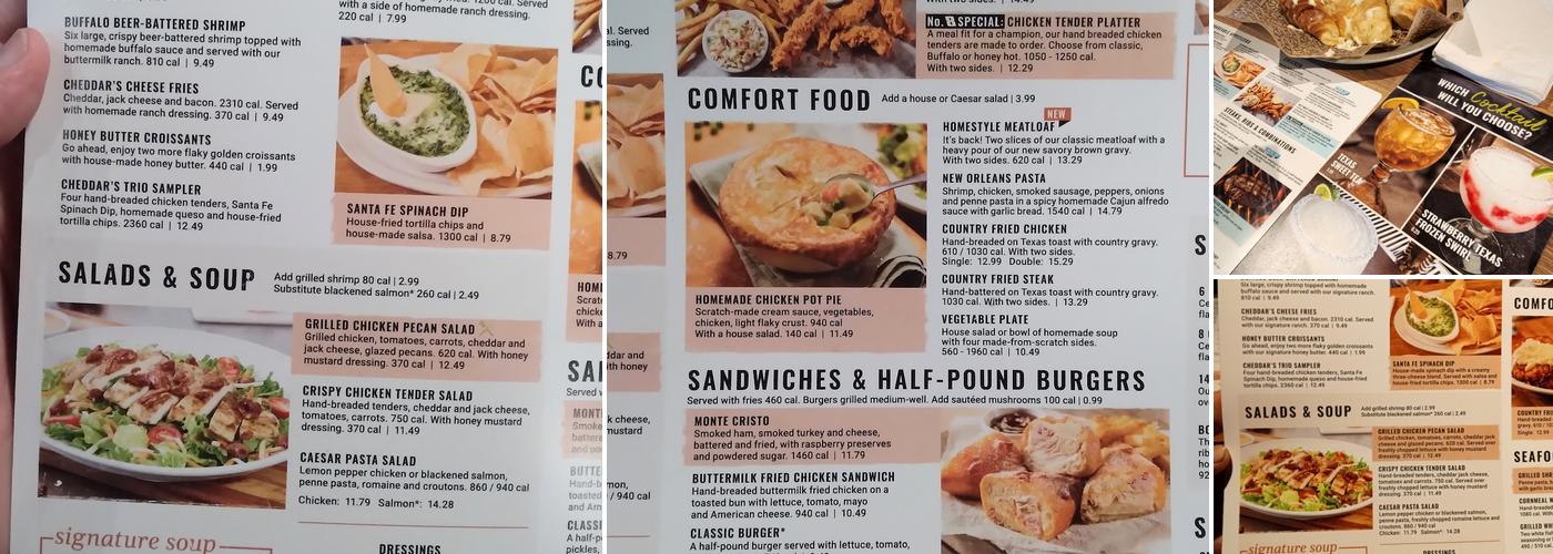Cheddar's Scratch Kitchen Menu