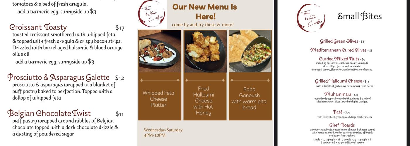 The Wine Cellar Menu