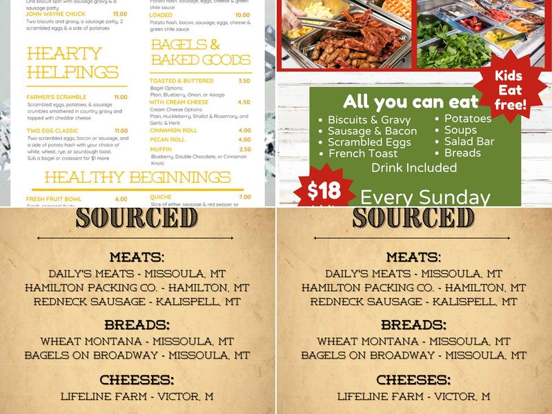 The Old West cafe Menu