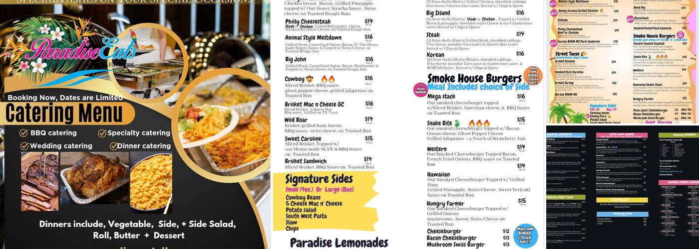 Paradise Eats LLC Menu