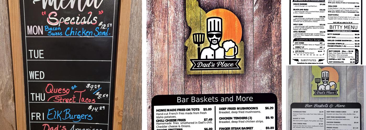 Dad's Place Menu