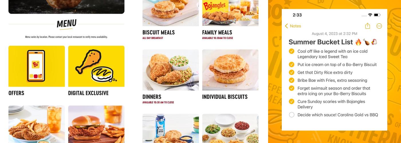 Bojangles Menu