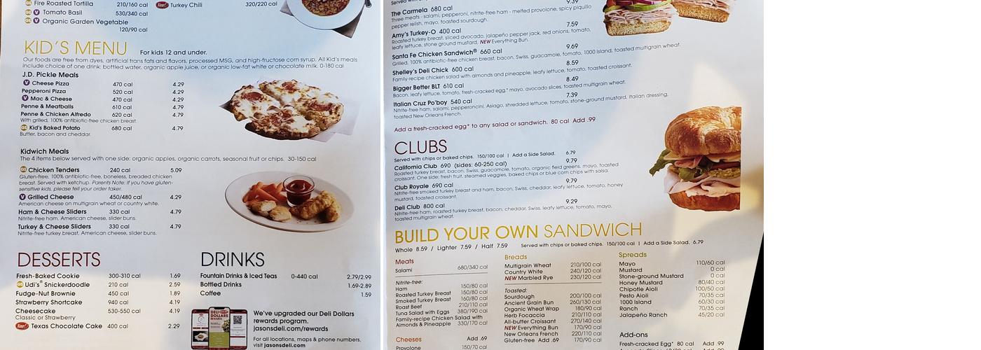 Jason's Deli Menu