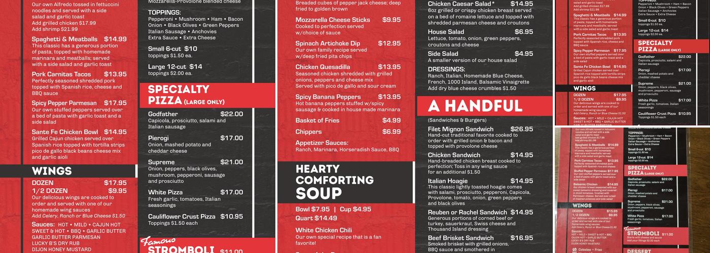 Lucky B's Menu
