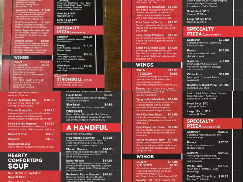 Lucky B's Menu