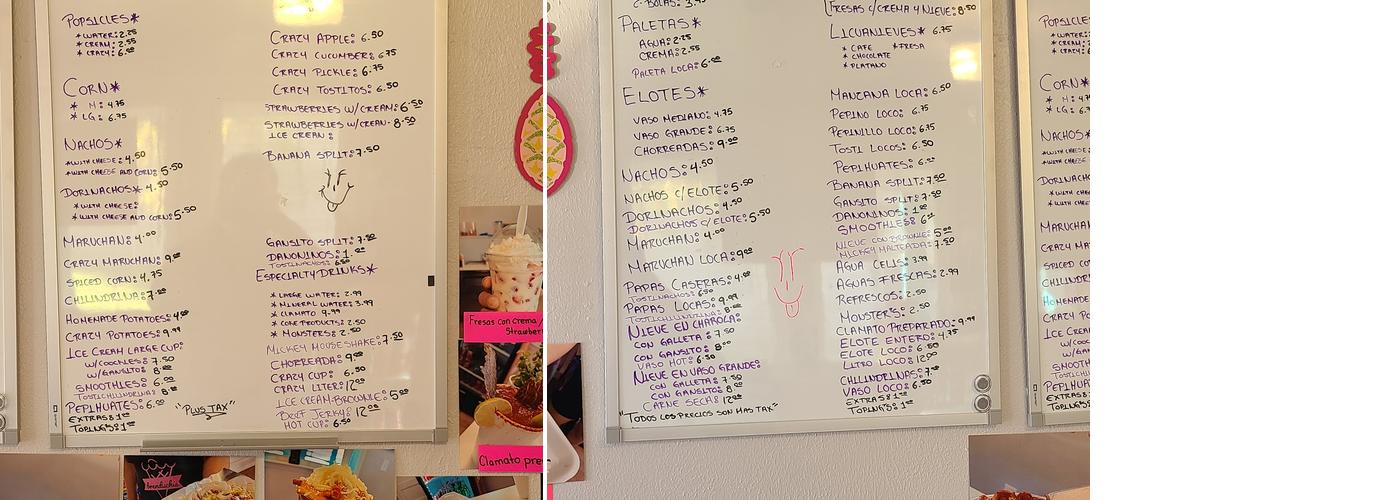 Paleteria Brenduchis Menu