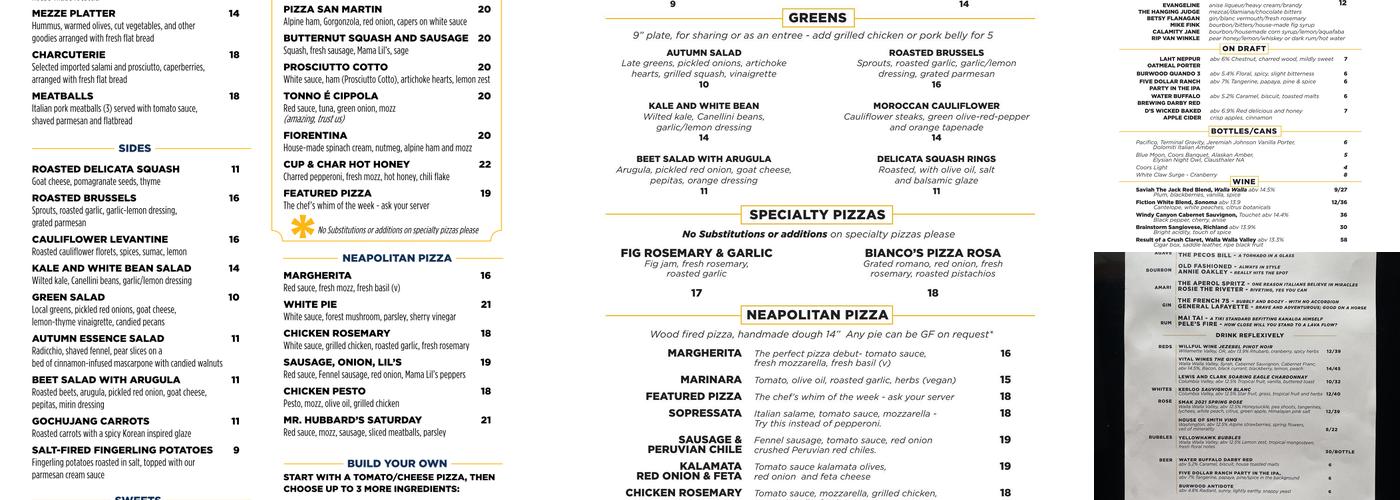 American 35 Menu