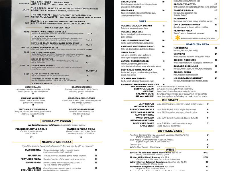 American 35 Menu