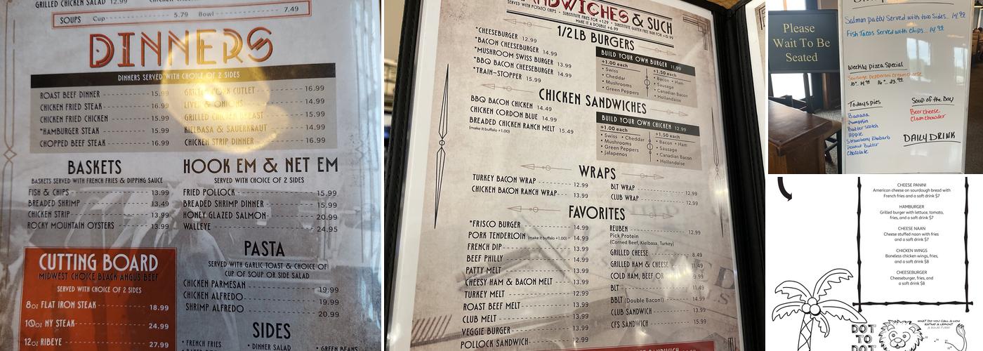 Capones Bar and Grill Menu