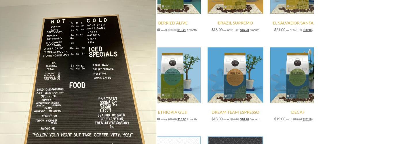 Dollop Coffee Menu