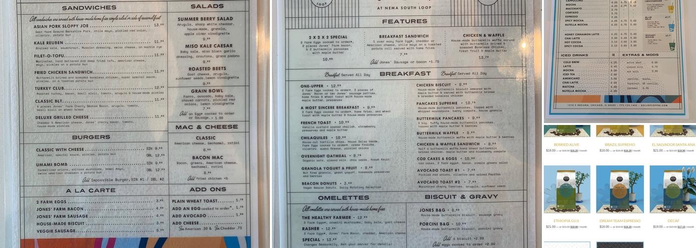 Dollop Coffee Co. Menu