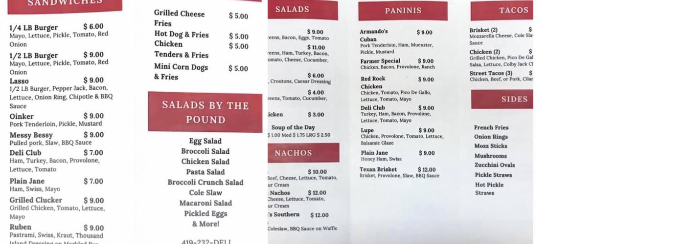 Corner Deli Menu