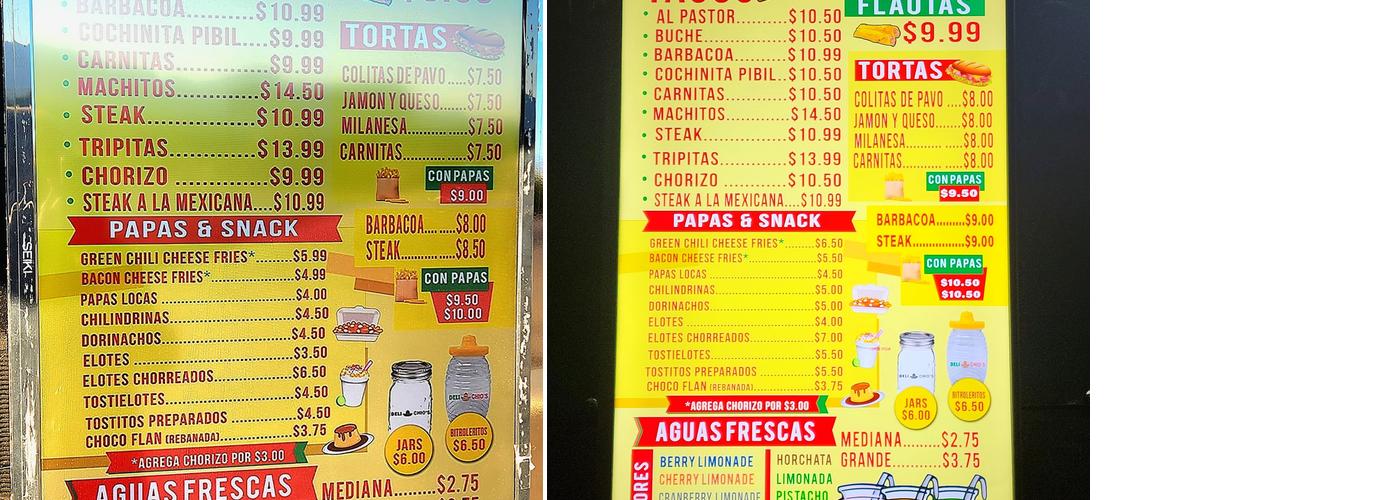 Delichio's Menu