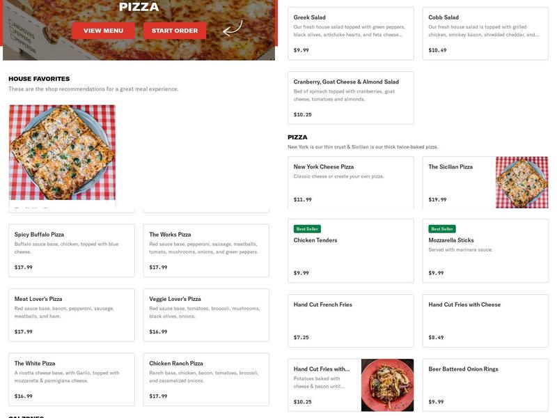 Ramunto's Brick Oven Pizza Menu