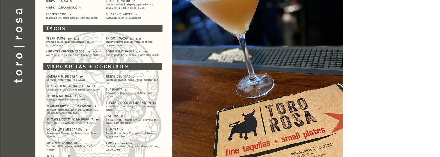 Toro Rosa Menu