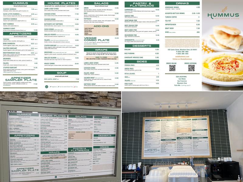 Hummus Mediterranean Kitchen Menu