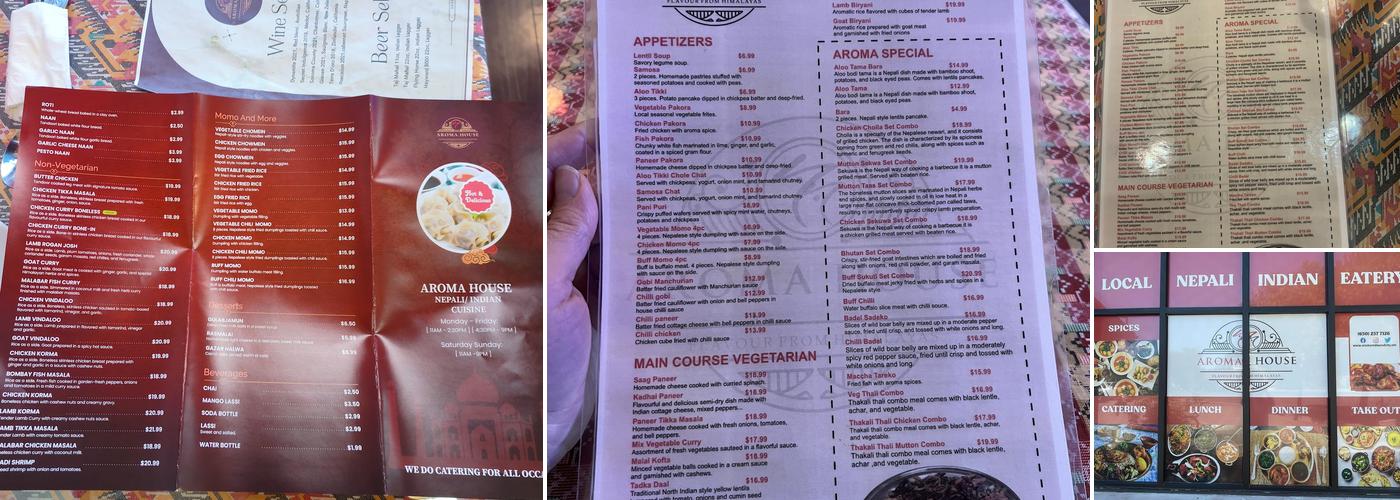 Aroma house Menu