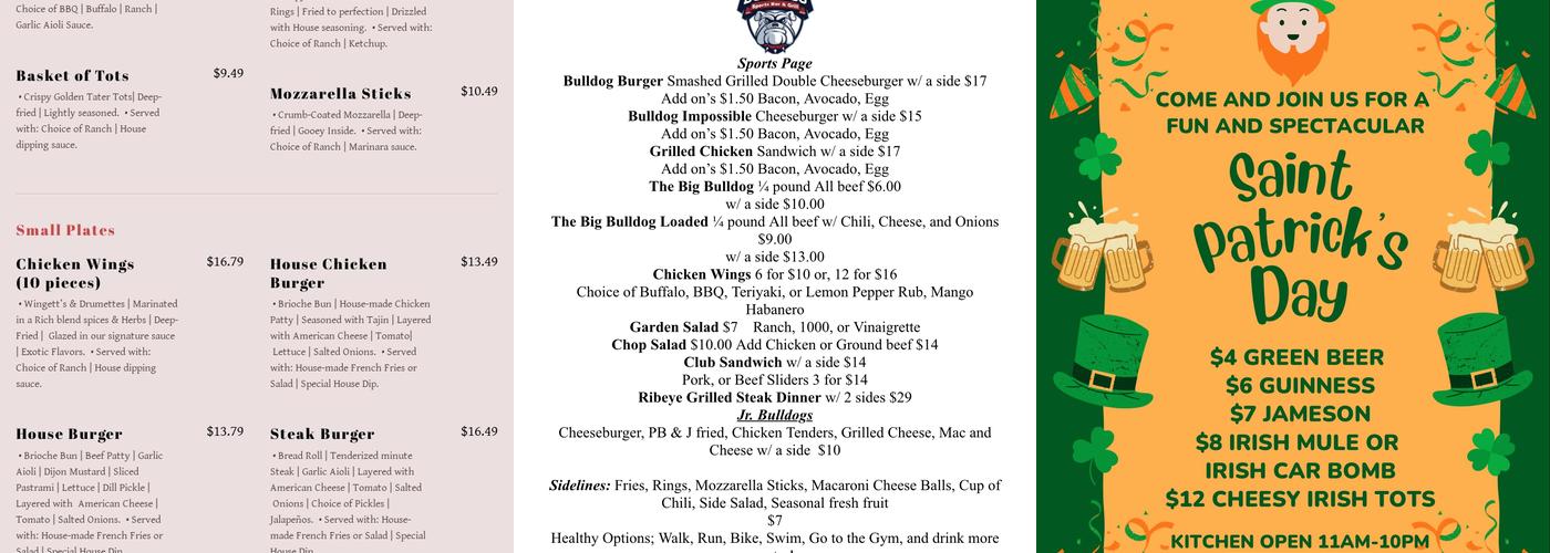 Silk Bar Menu